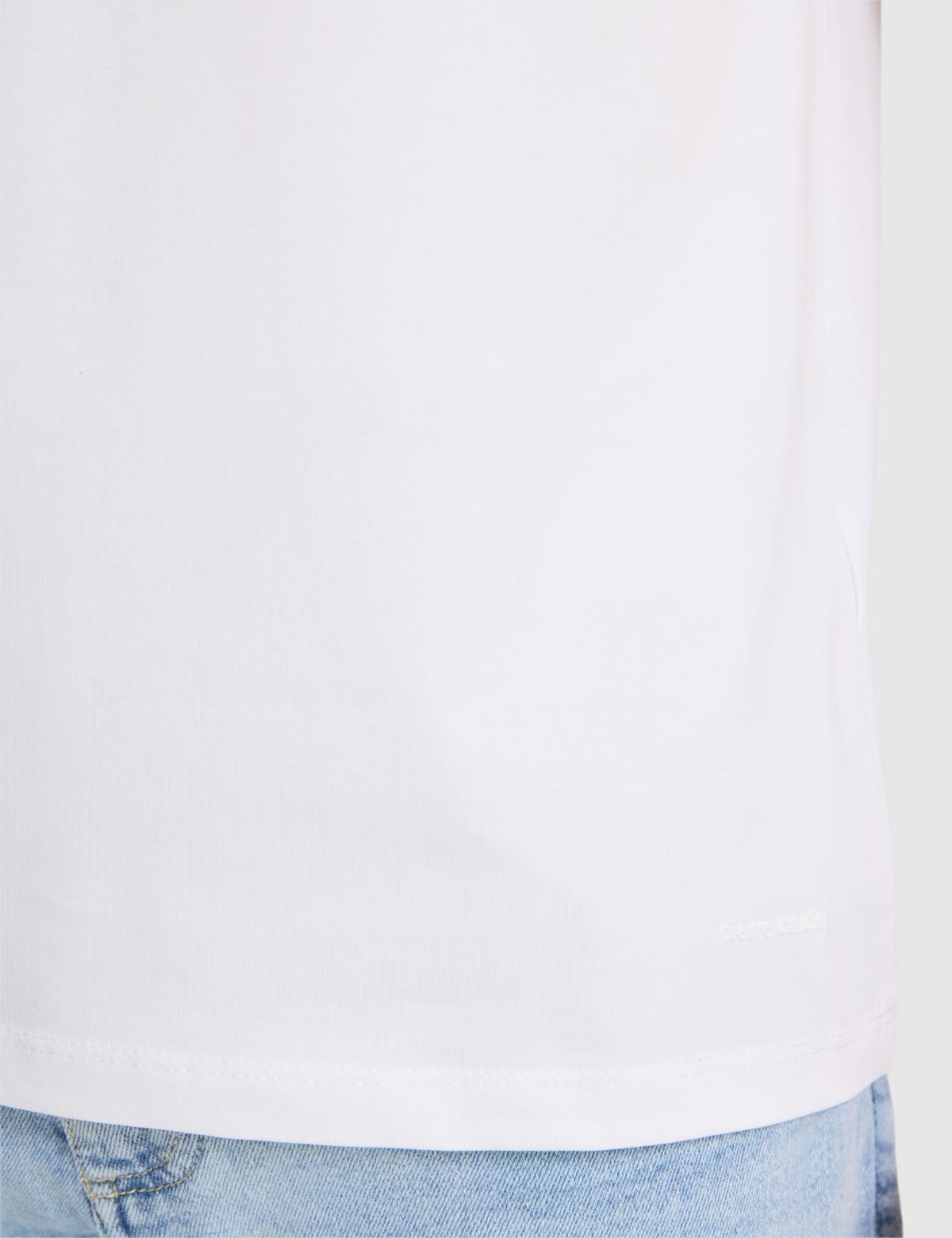 Ekru Regular Fit Bisiklet Yaka Tişört - 50323973082