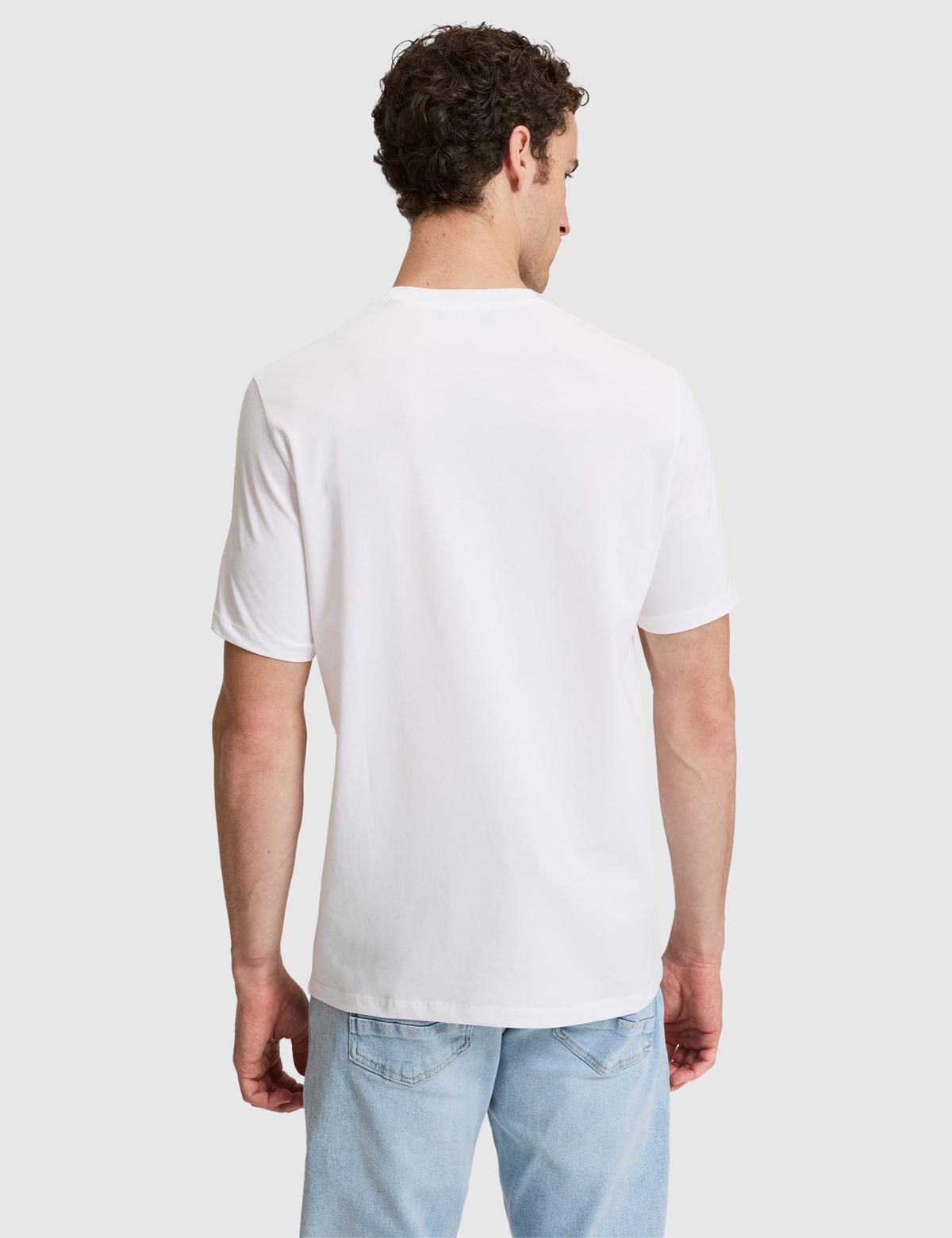 Ekru Regular Fit Bisiklet Yaka Tişört - 50323973082