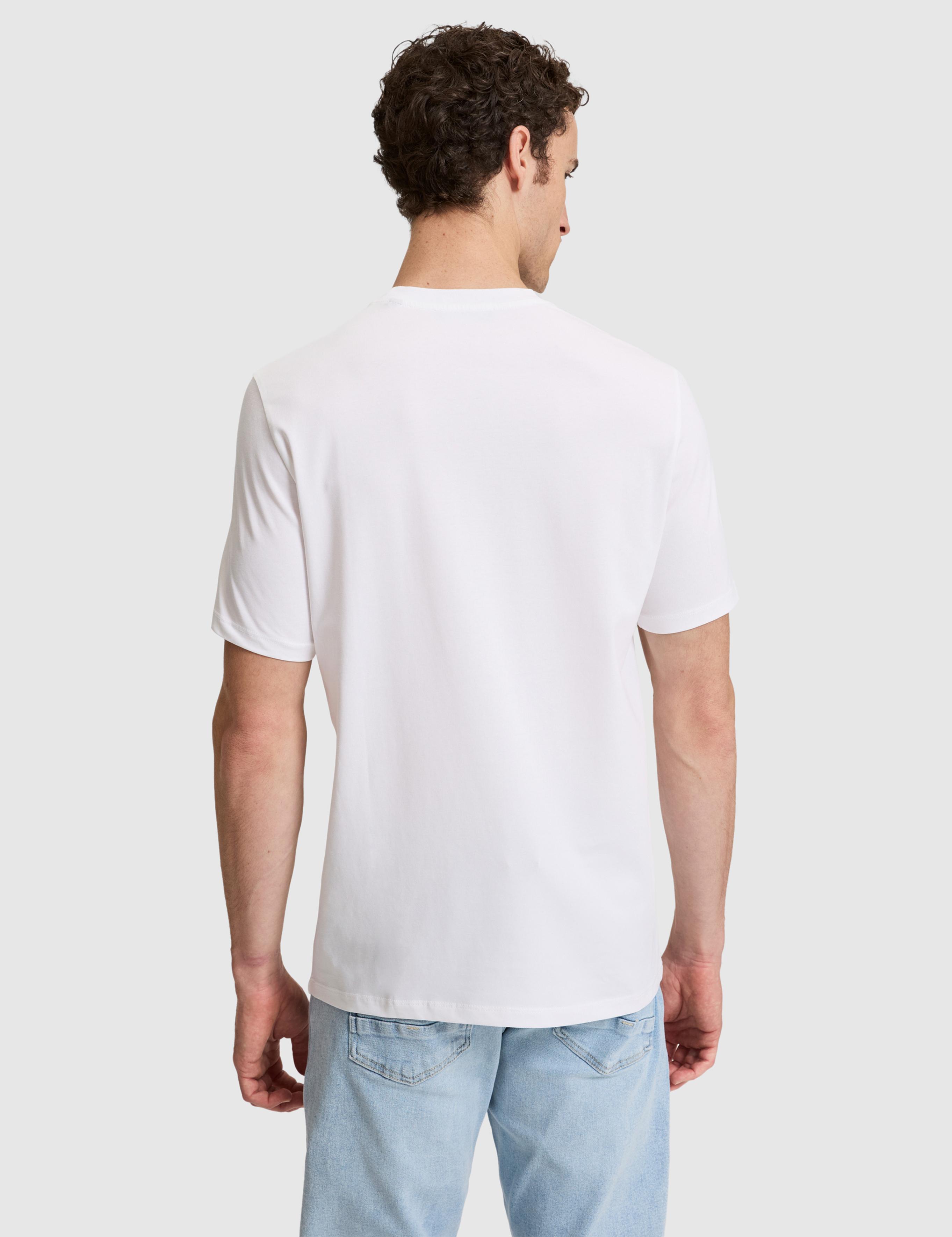 Ekru Regular Fit Bisiklet Yaka Tişört