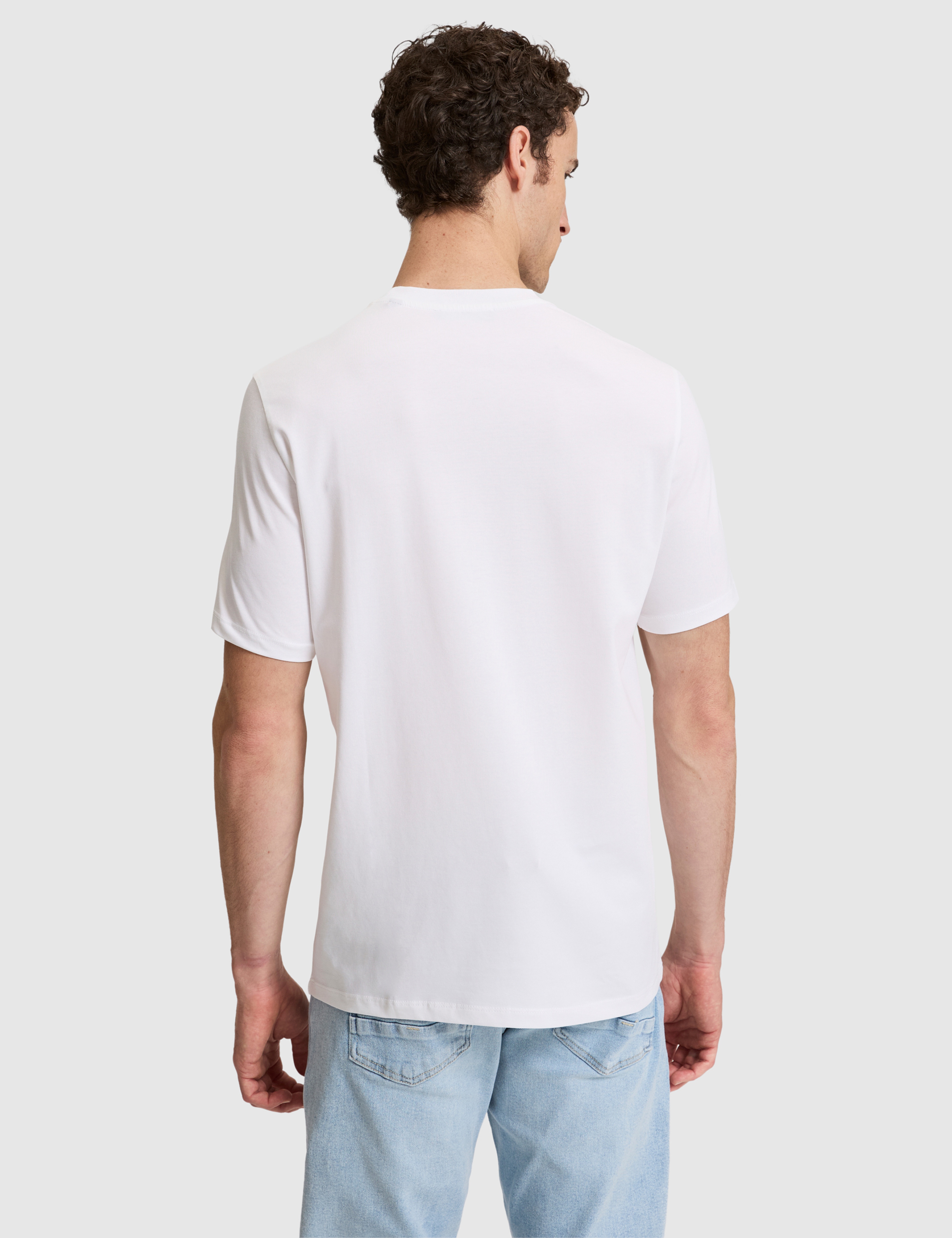 Ekru Regular Fit Bisiklet Yaka Tişört - Image 5