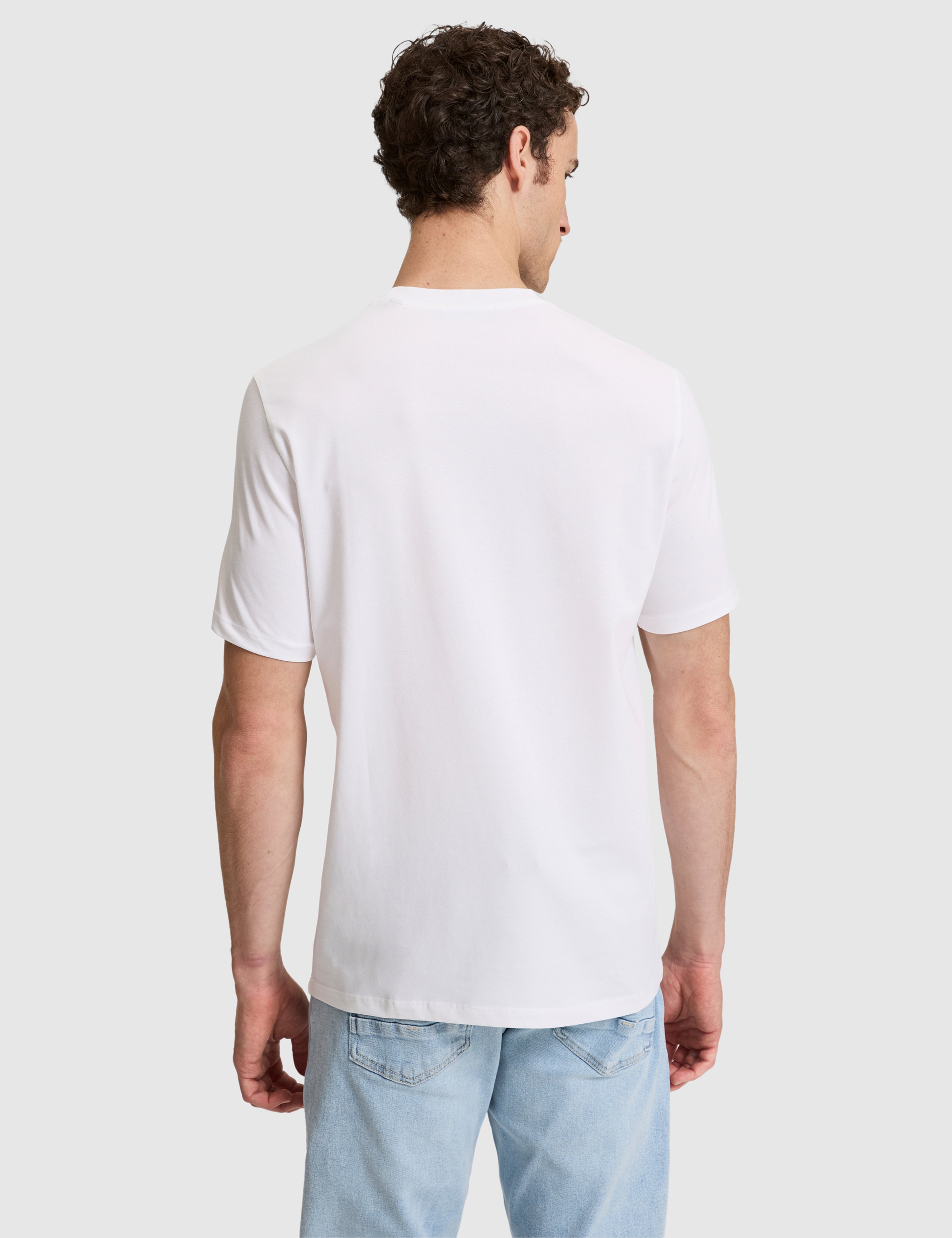 Ekru Regular Fit Bisiklet Yaka Tişört
