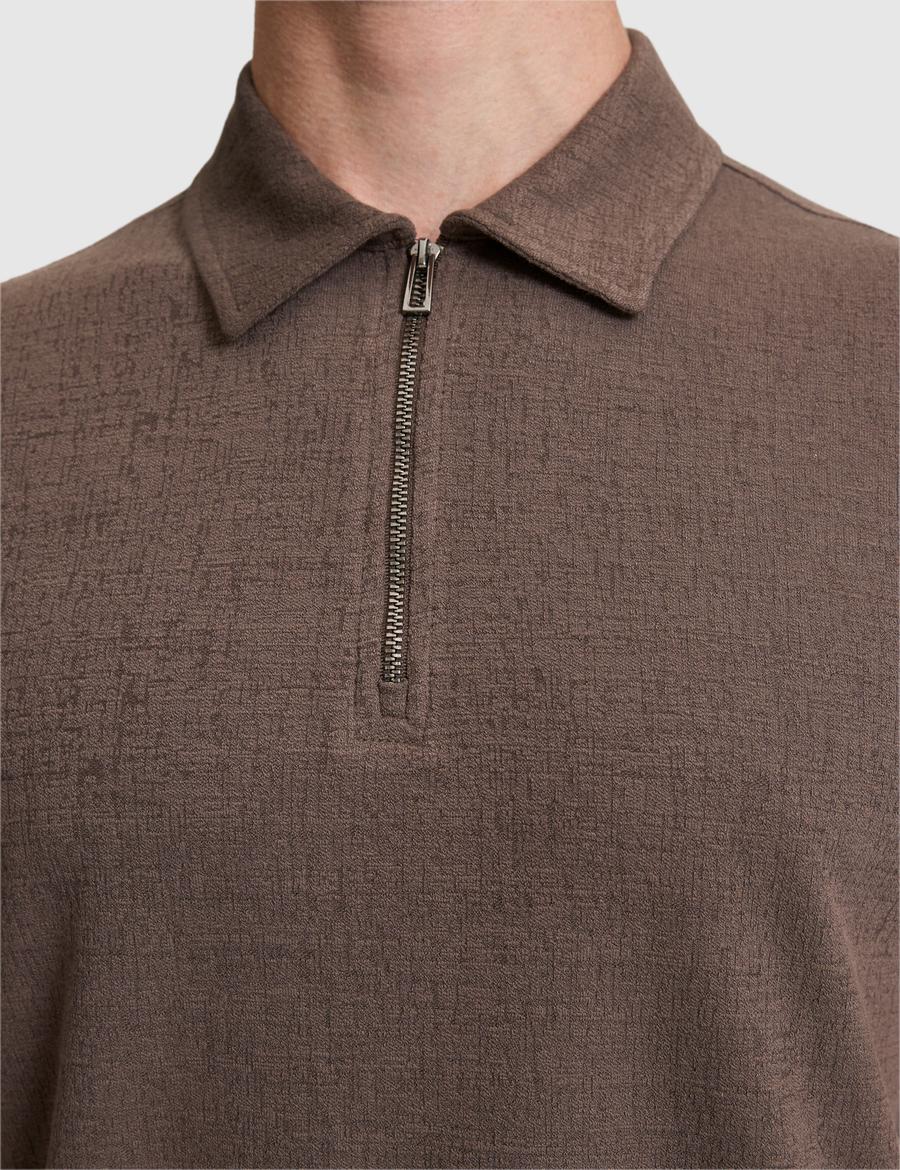 Koyu Kahverengi Slim Fit Polo Yaka Tişört