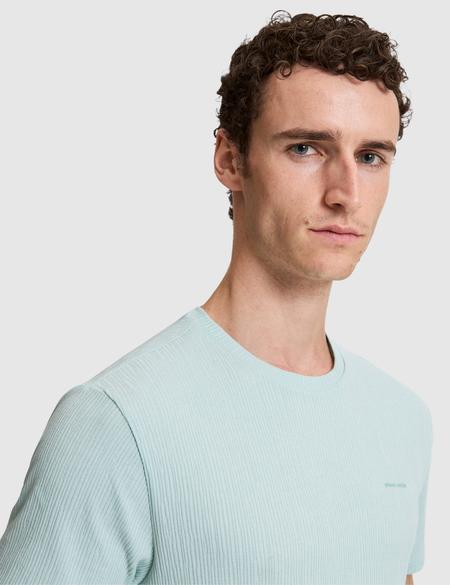 Su Yeşili Regular Fit Bisiklet Yaka Tişört - 50321148084