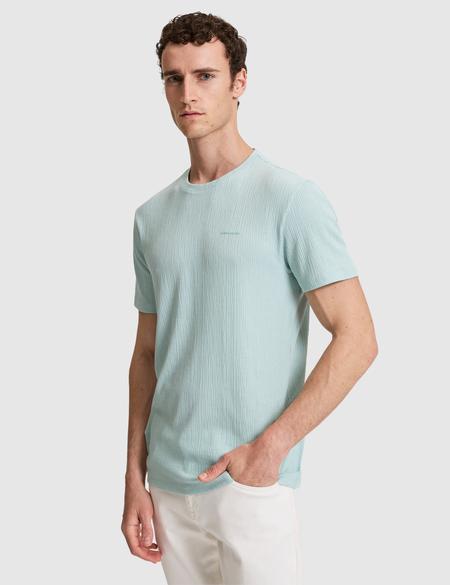 Su Yeşili Regular Fit Bisiklet Yaka Tişört - 50321148084