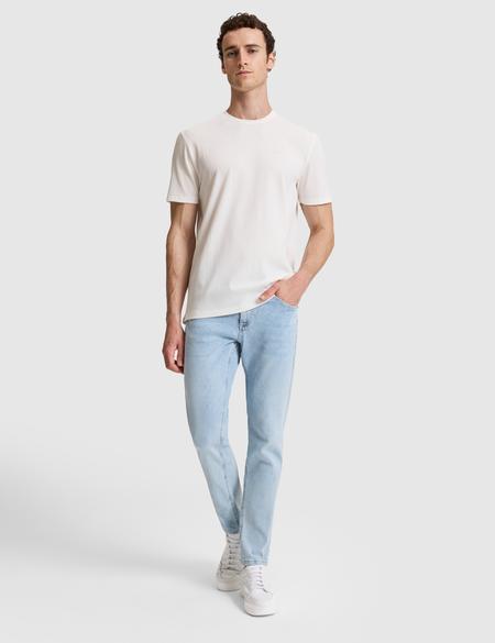 Ekru Regular Fit Bisiklet Yaka Tişört - 50321148073