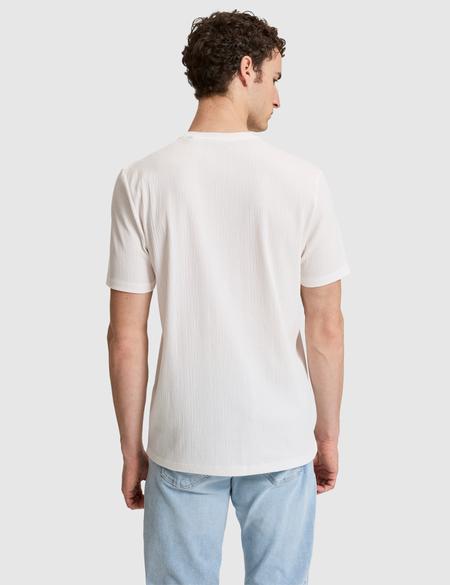 Ekru Regular Fit Bisiklet Yaka Tişört - 50321148073