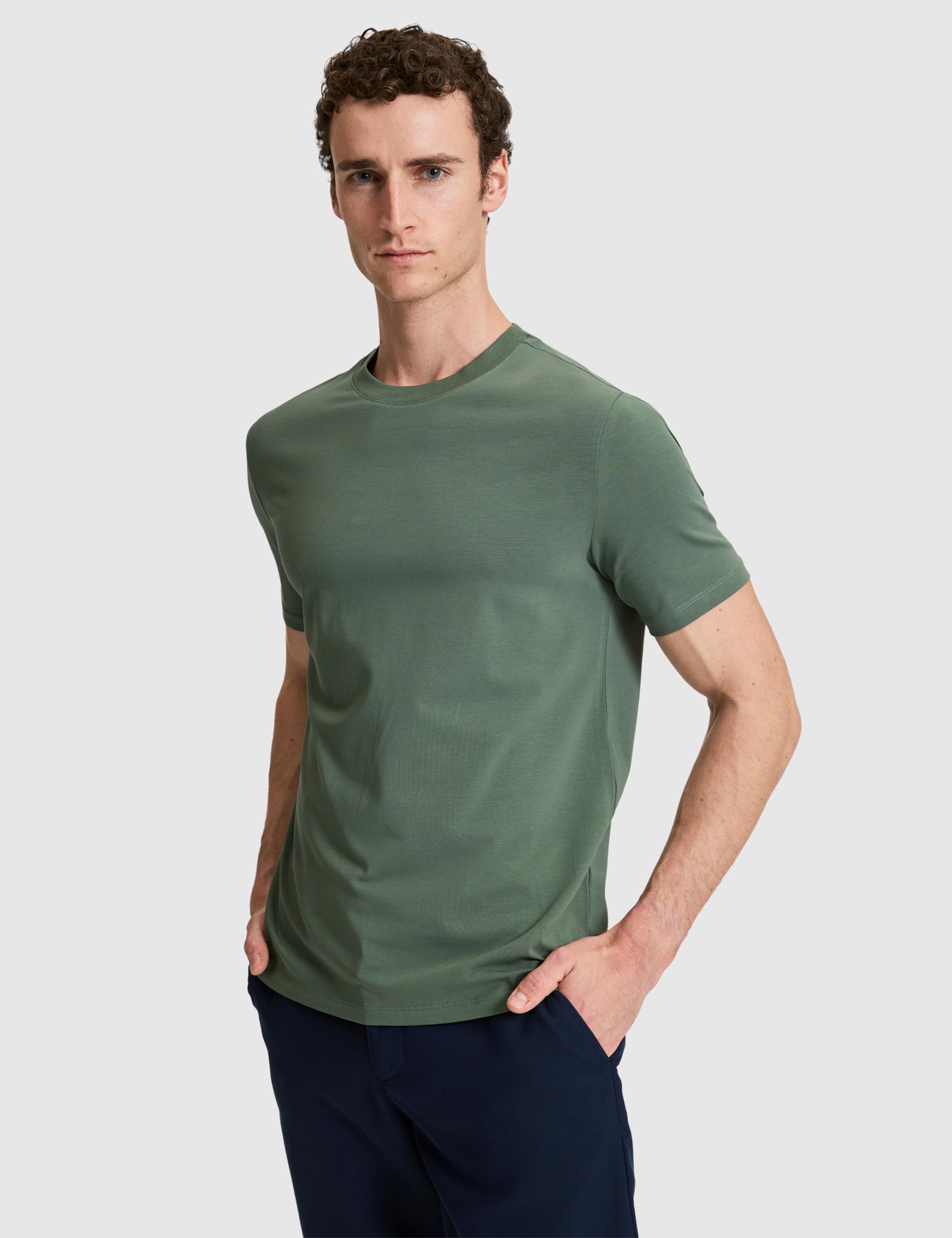 Haki Regular Fit Bisiklet Yaka Tişört