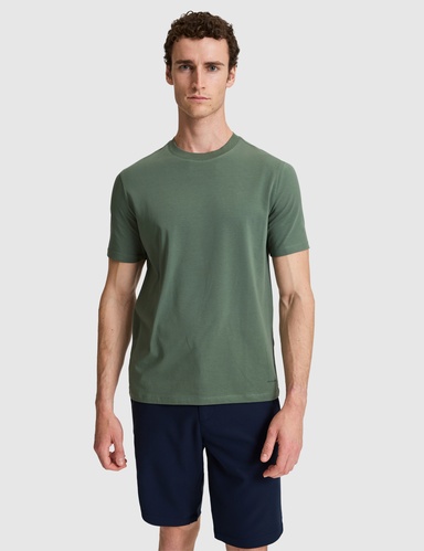Haki Regular Fit Bisiklet Yaka Tişört