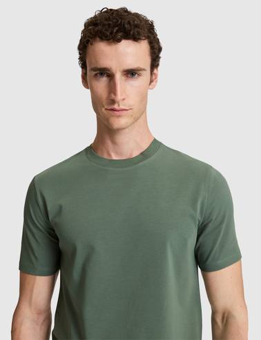 Haki Regular Fit Bisiklet Yaka Tişört