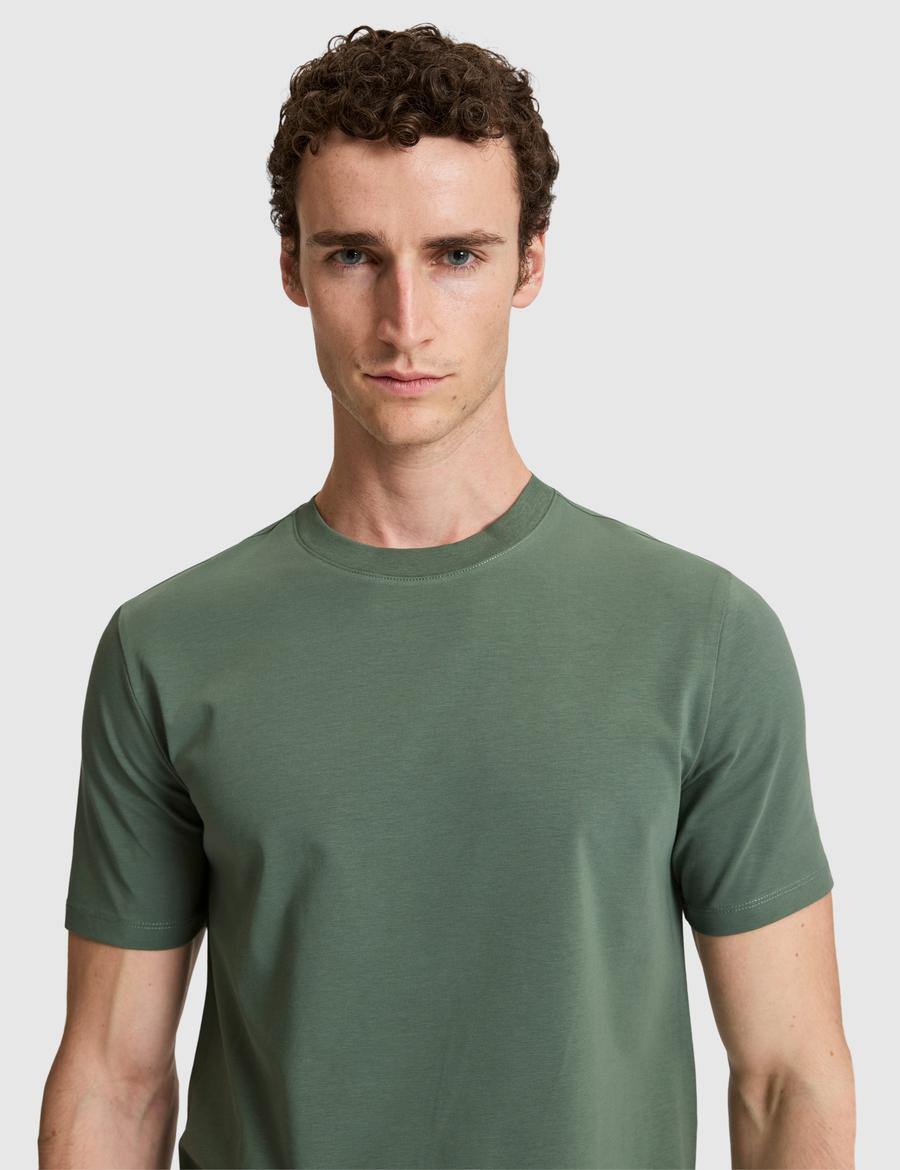 Haki Regular Fit Bisiklet Yaka Tişört