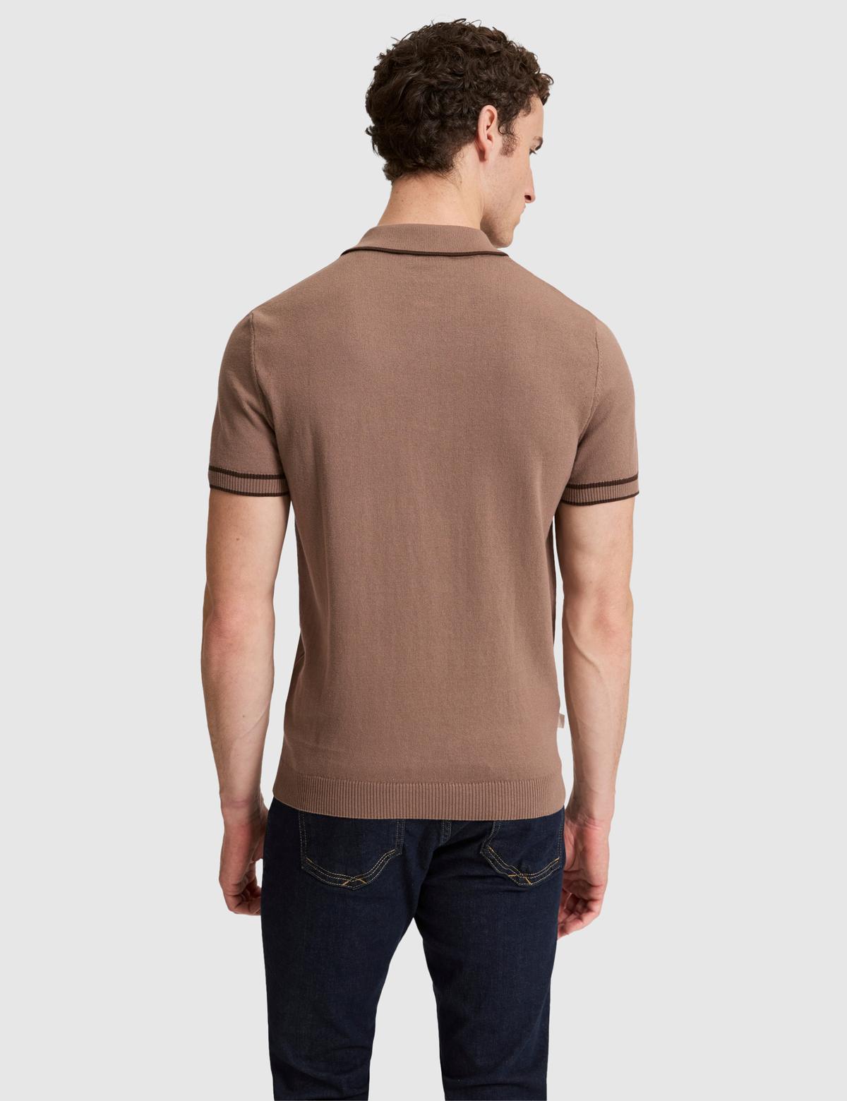 Vizon Slim Fit %100 Pamuk Düğmeli Polo Yaka Triko Tişört - 50320831031
