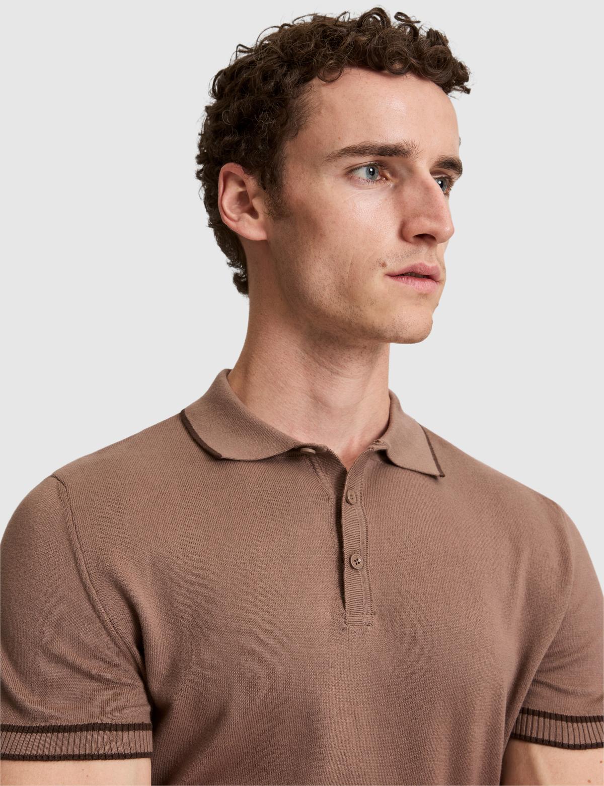 Vizon Slim Fit %100 Pamuk Düğmeli Polo Yaka Triko Tişört - 50320831031