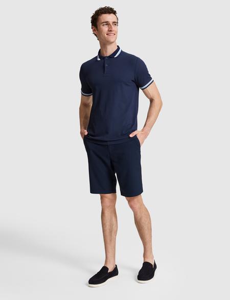 Lacivert Slim Fit Dokuma Şort - 50321831042