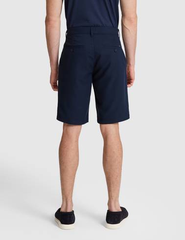 Lacivert Slim Fit Dokuma Şort