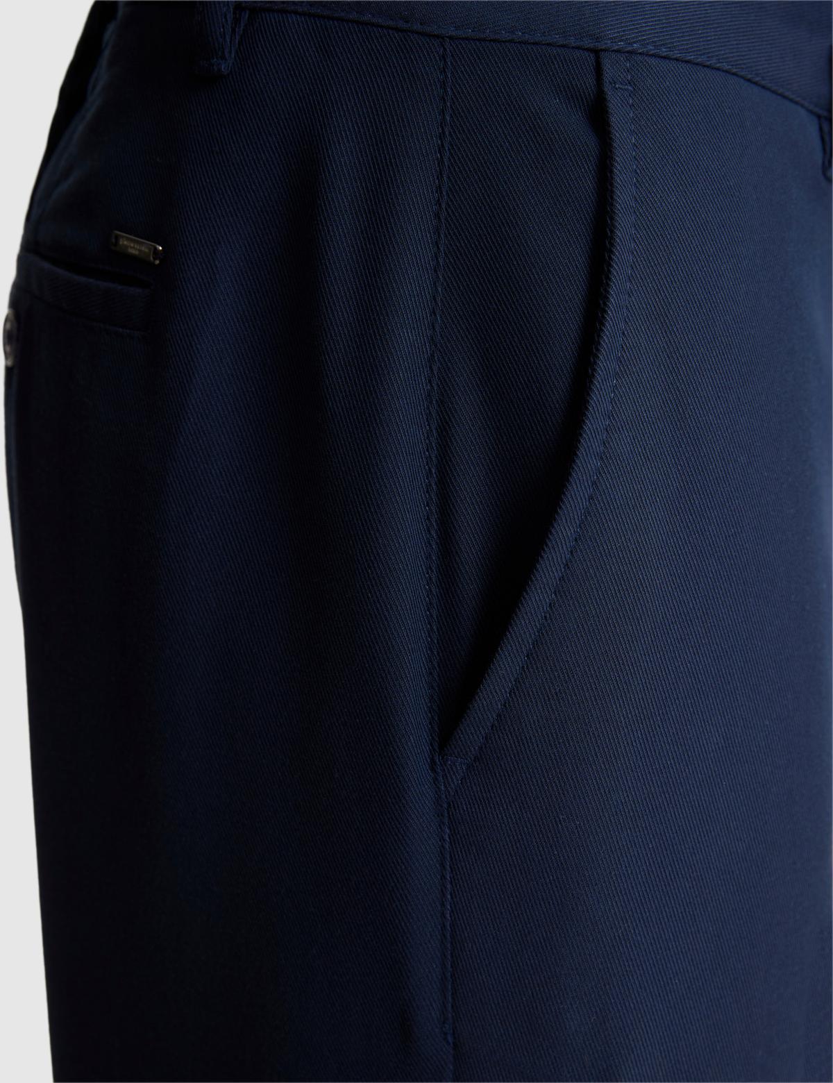Lacivert Slim Fit Dokuma Şort - 50321831042