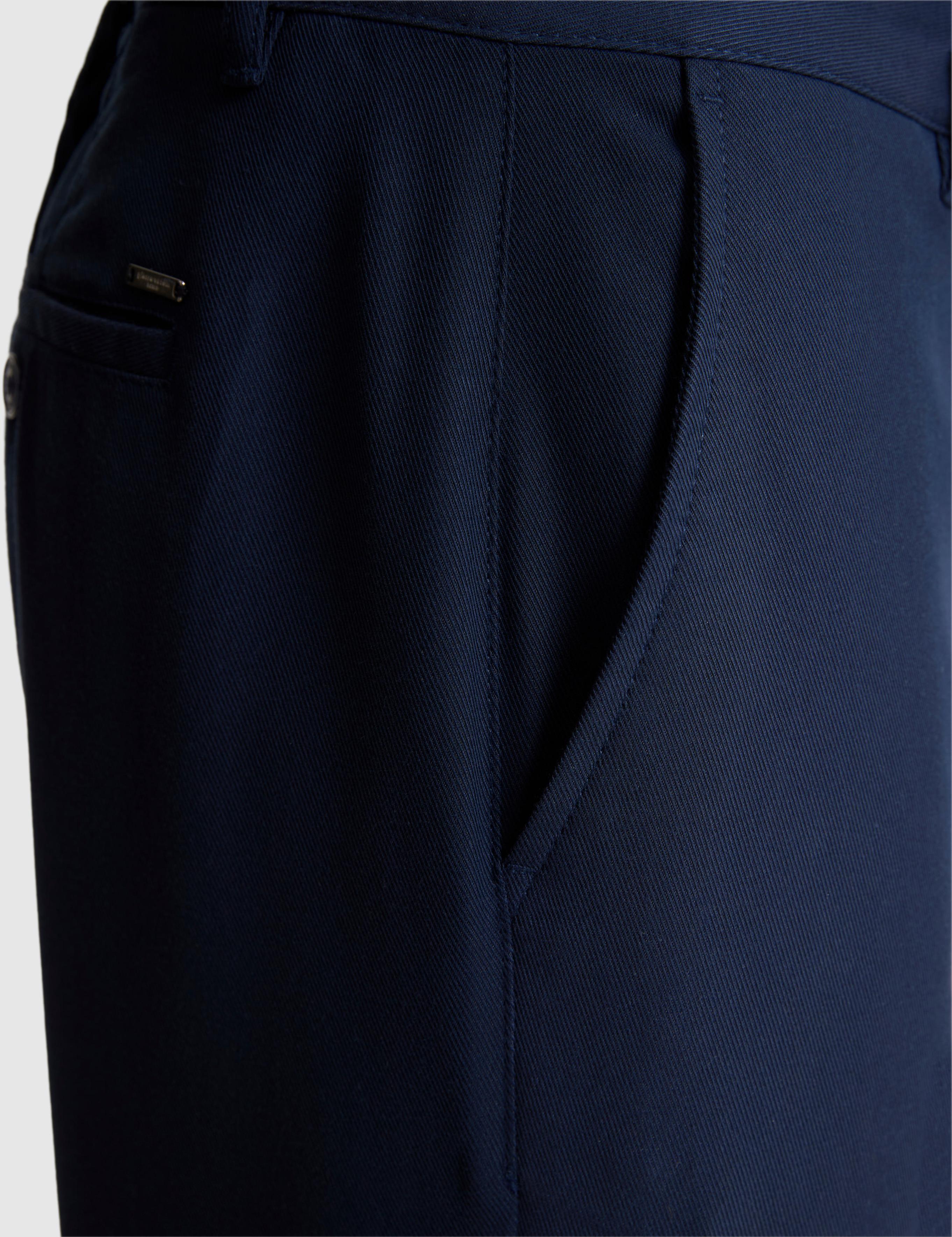 Lacivert Slim Fit Dokuma Şort