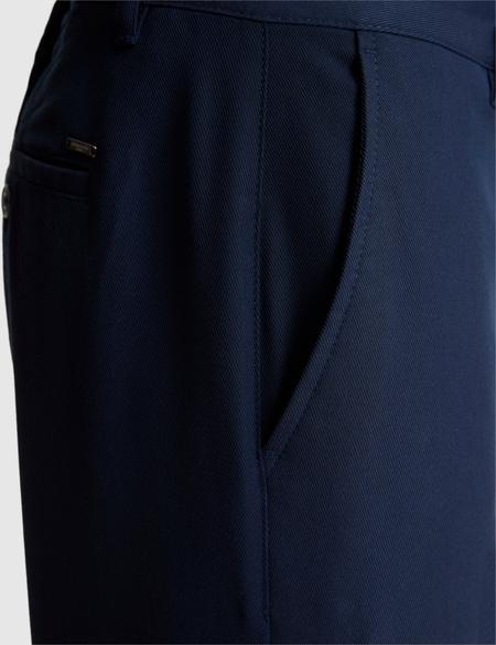Lacivert Slim Fit Dokuma Şort - 50321831042