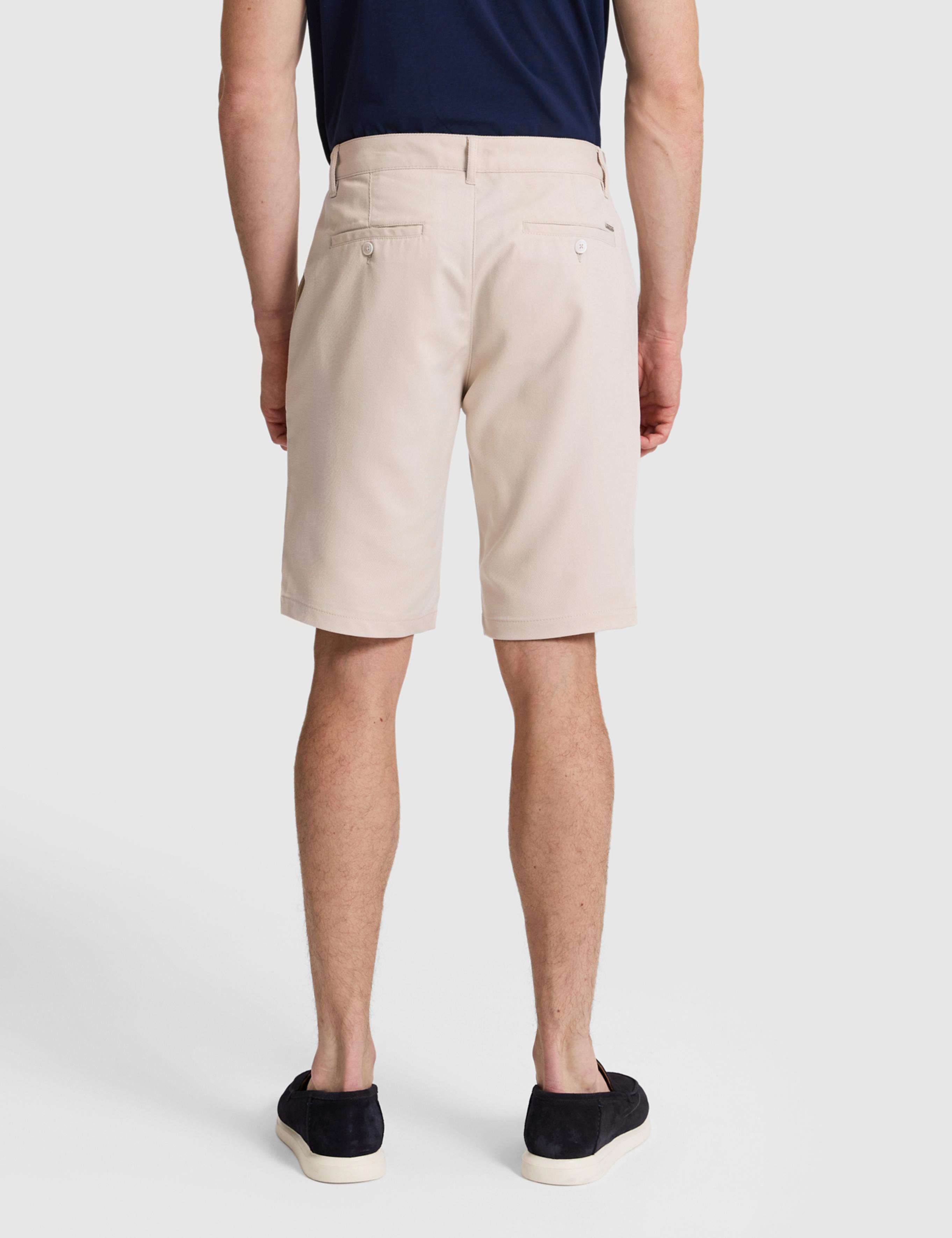 Bej Slim Fit Dokuma Şort