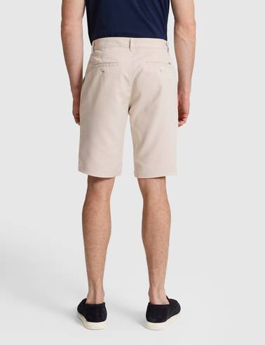 Bej Slim Fit Dokuma Şort