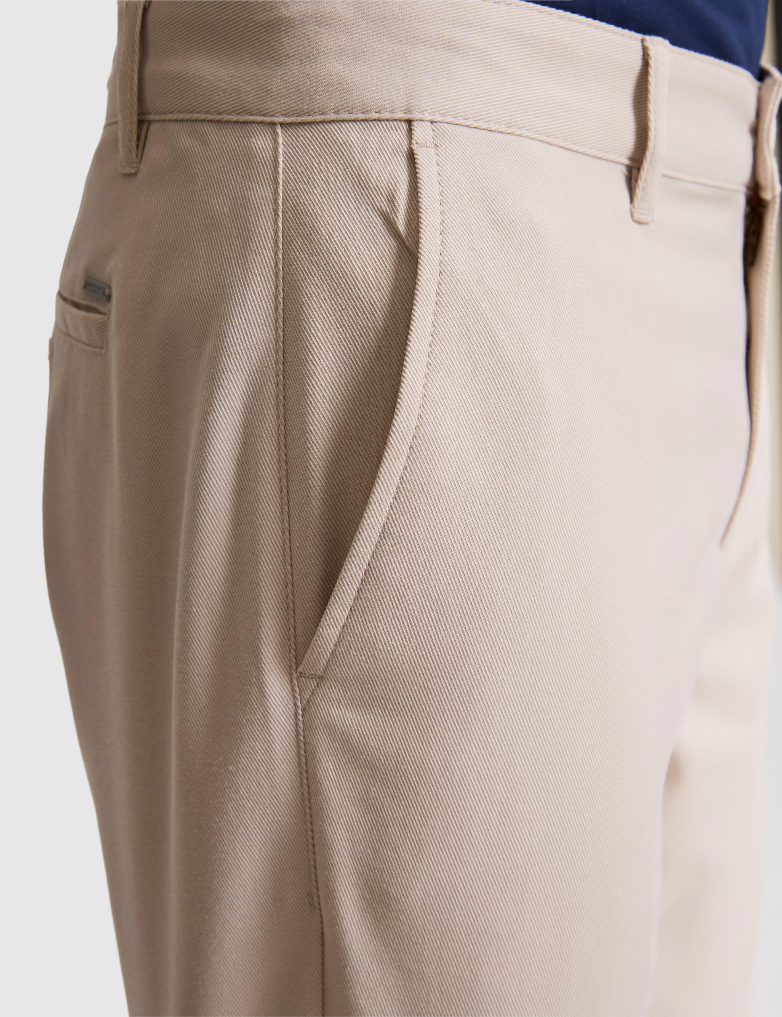 Bej Slim Fit Dokuma Şort