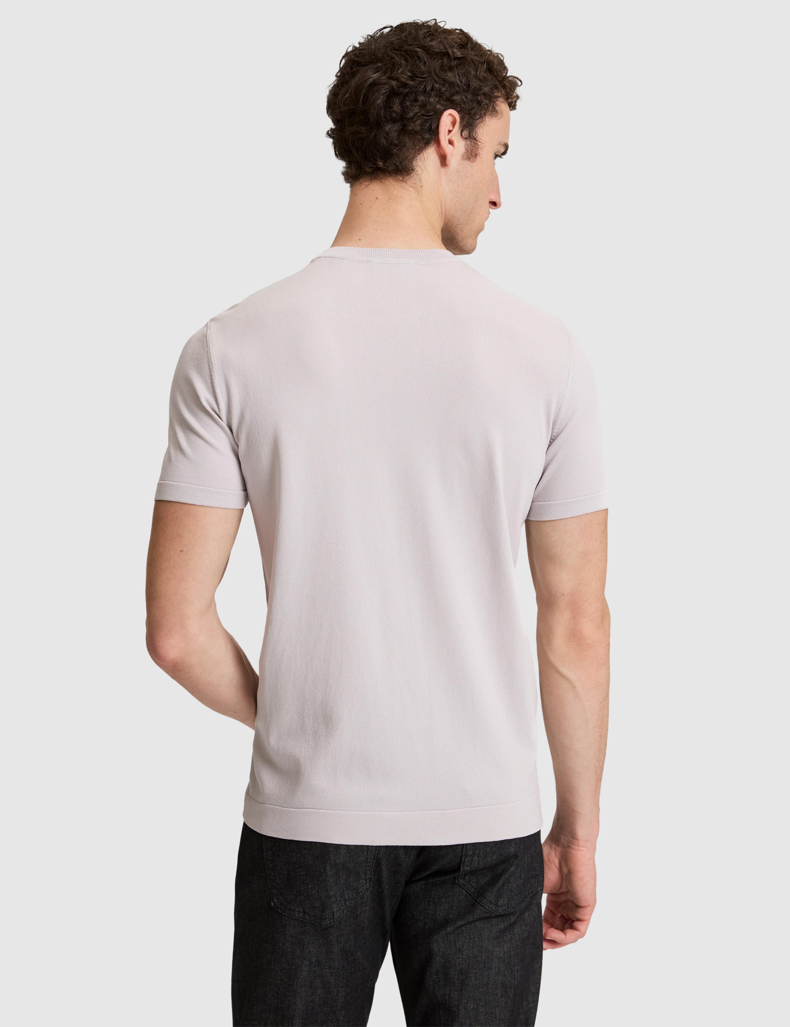 Açık Gri Slim Fit Bisiklet Yaka Triko Tişört