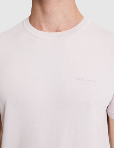 Açık Gri Slim Fit Bisiklet Yaka Triko Tişört