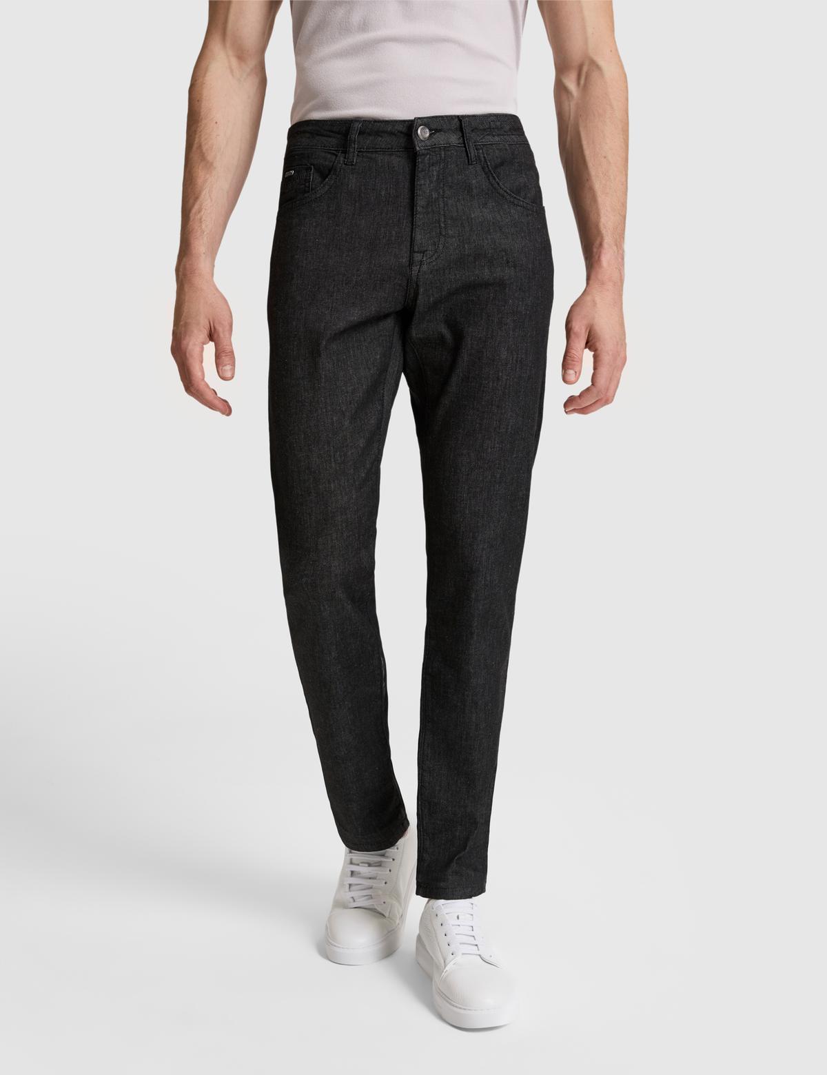 Siyah Straight Fit Jean Pantolon - 50325327019