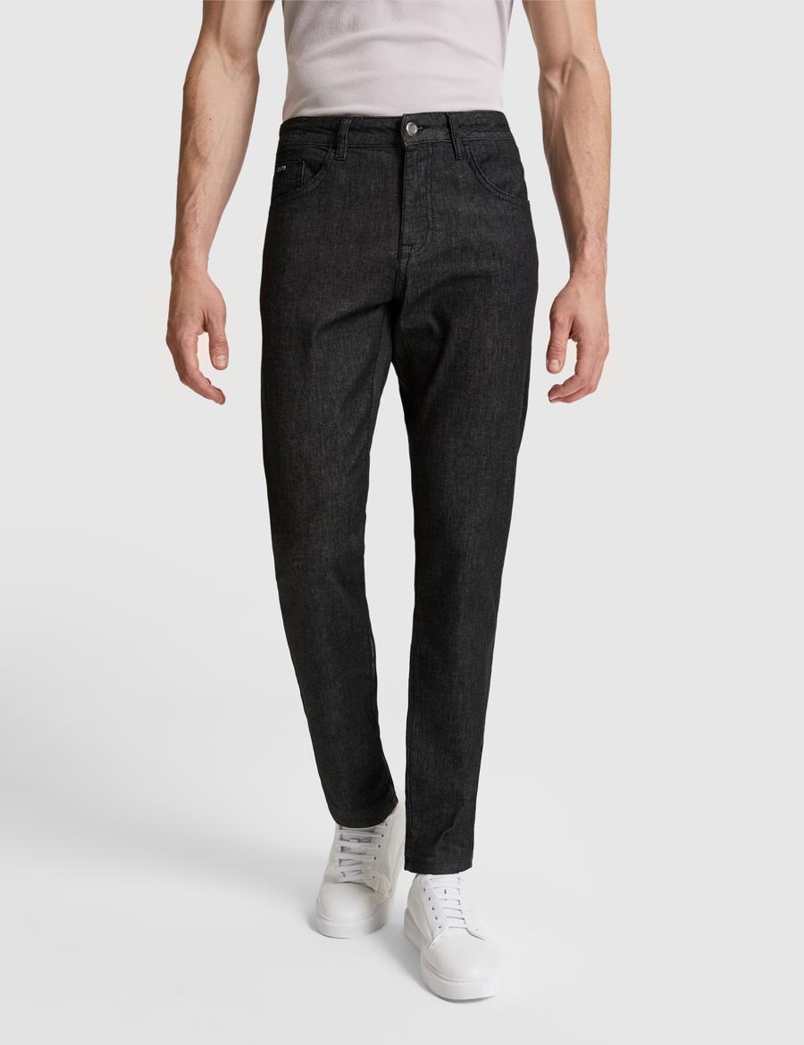 Siyah Straight Fit Jean Pantolon