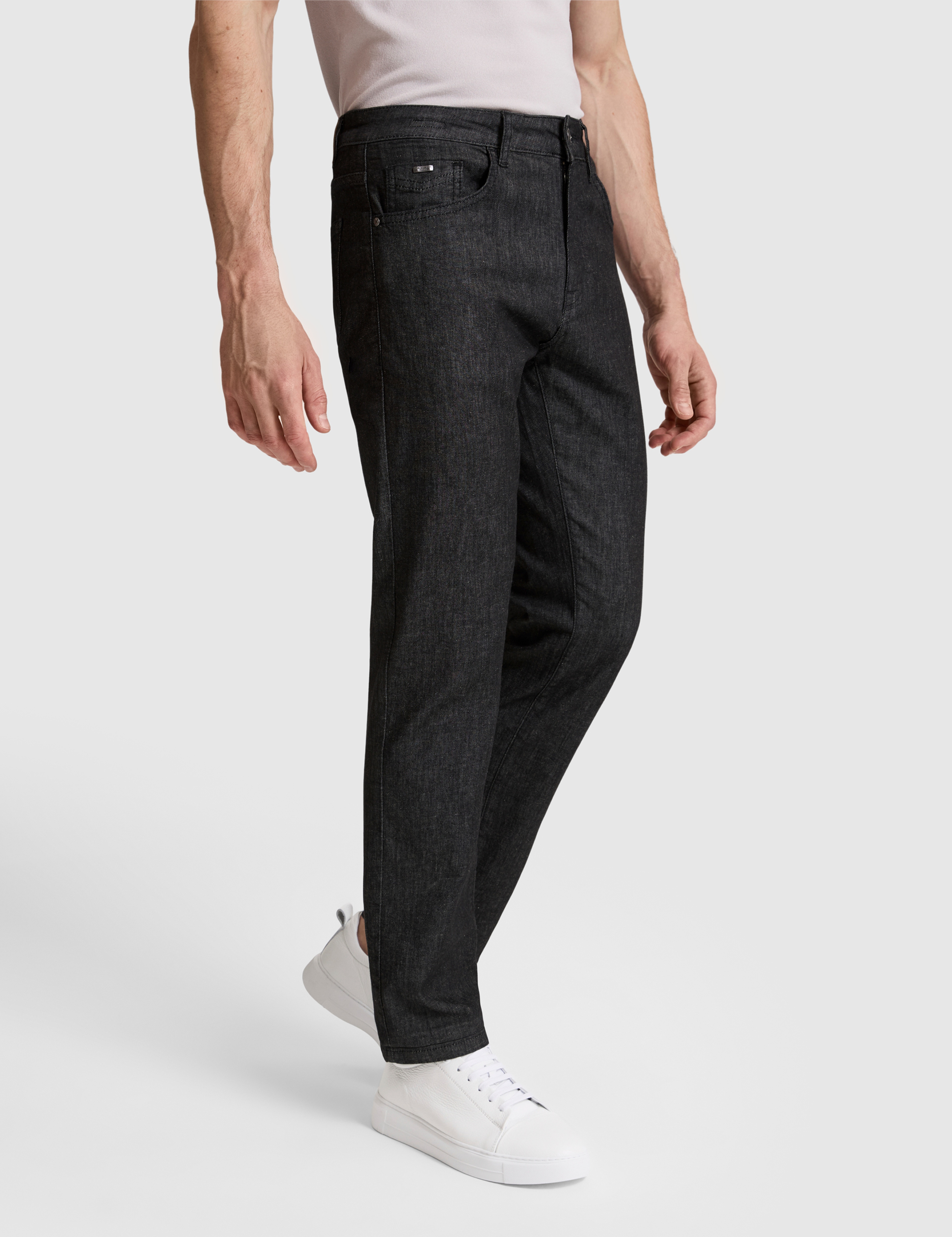 Siyah Straight Fit Jean Pantolon - Image 4