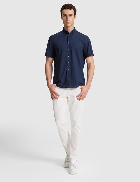Lacivert %100 Pamuk Regular Fit Yazlık Gömlek - 50325364019