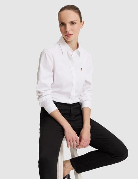 Beyaz Slim Fit Pamuklu Basic Gömlek - 50328627015