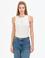Beyaz Slim Fit Örme Bluz