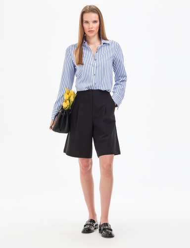 Siyah Comfort Fit Bermuda Şort