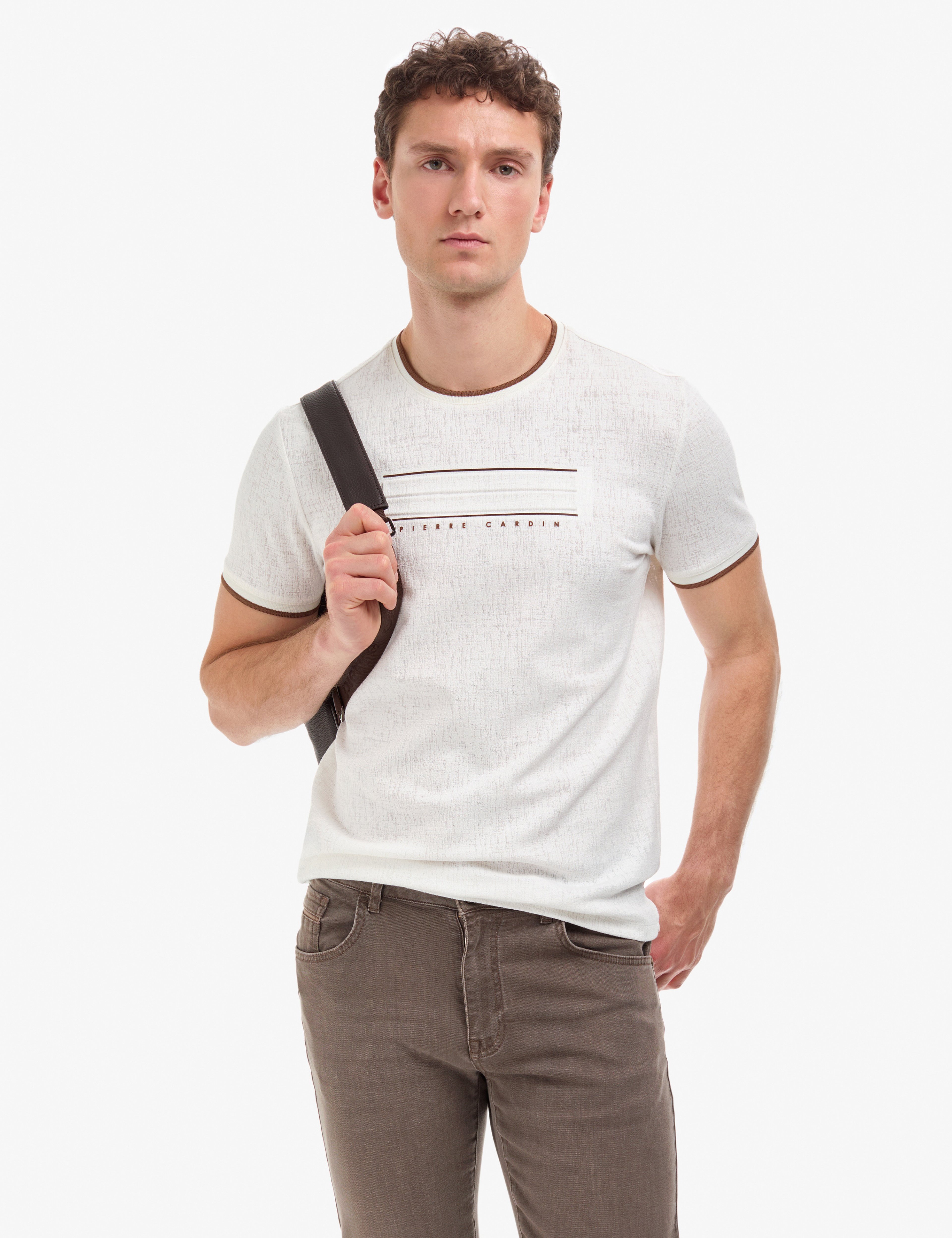Ekru Slim Fit Tişört