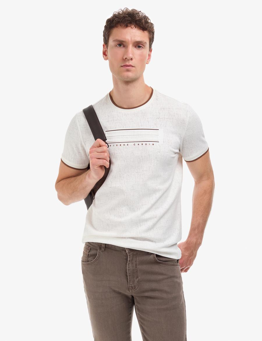 Ekru Slim Fit Tişört