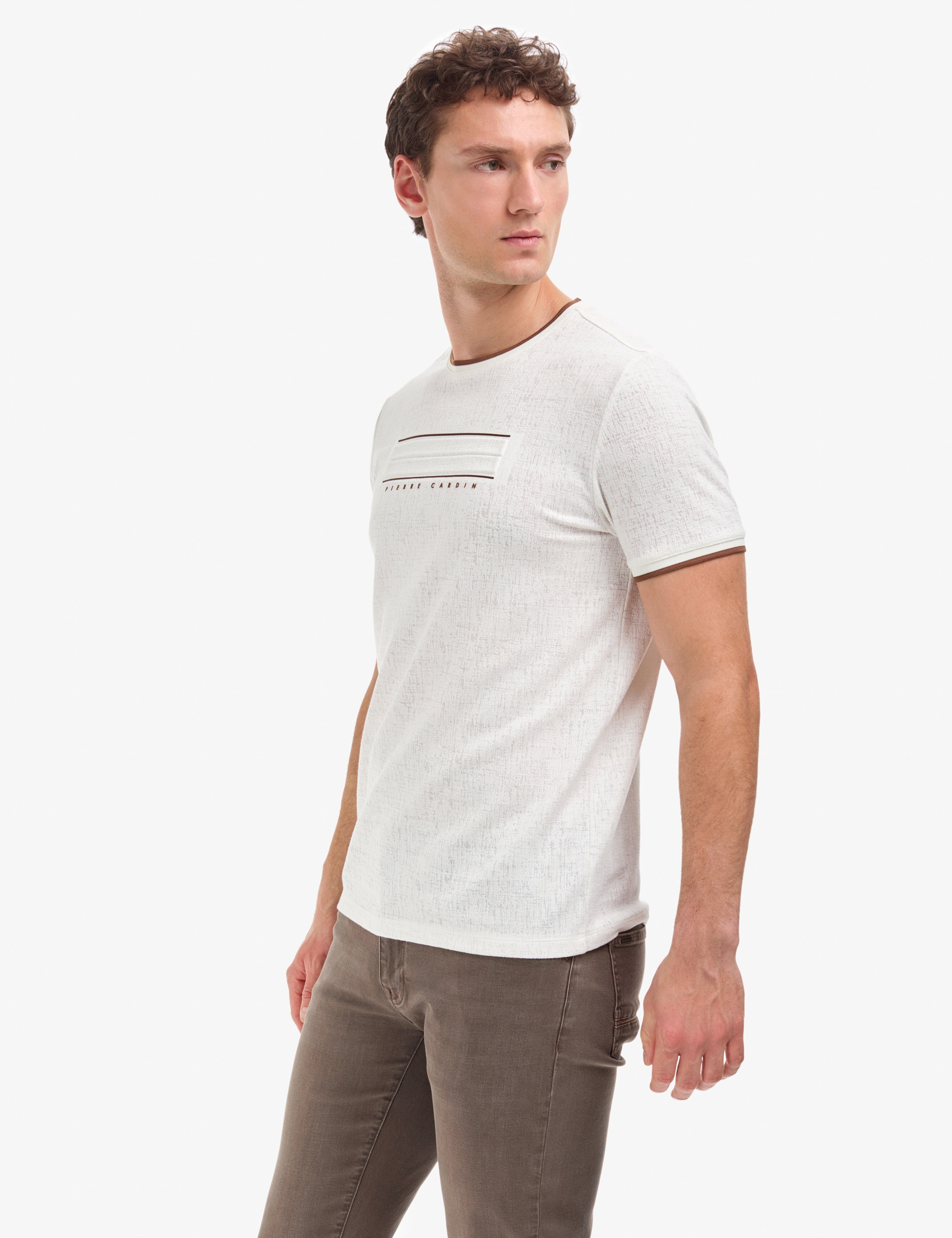 Ekru Slim Fit Tişört