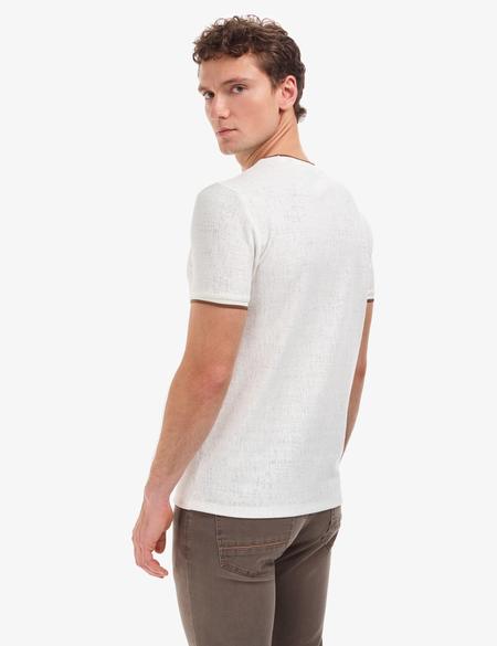 Ekru Slim Fit Tişört - 50321064016