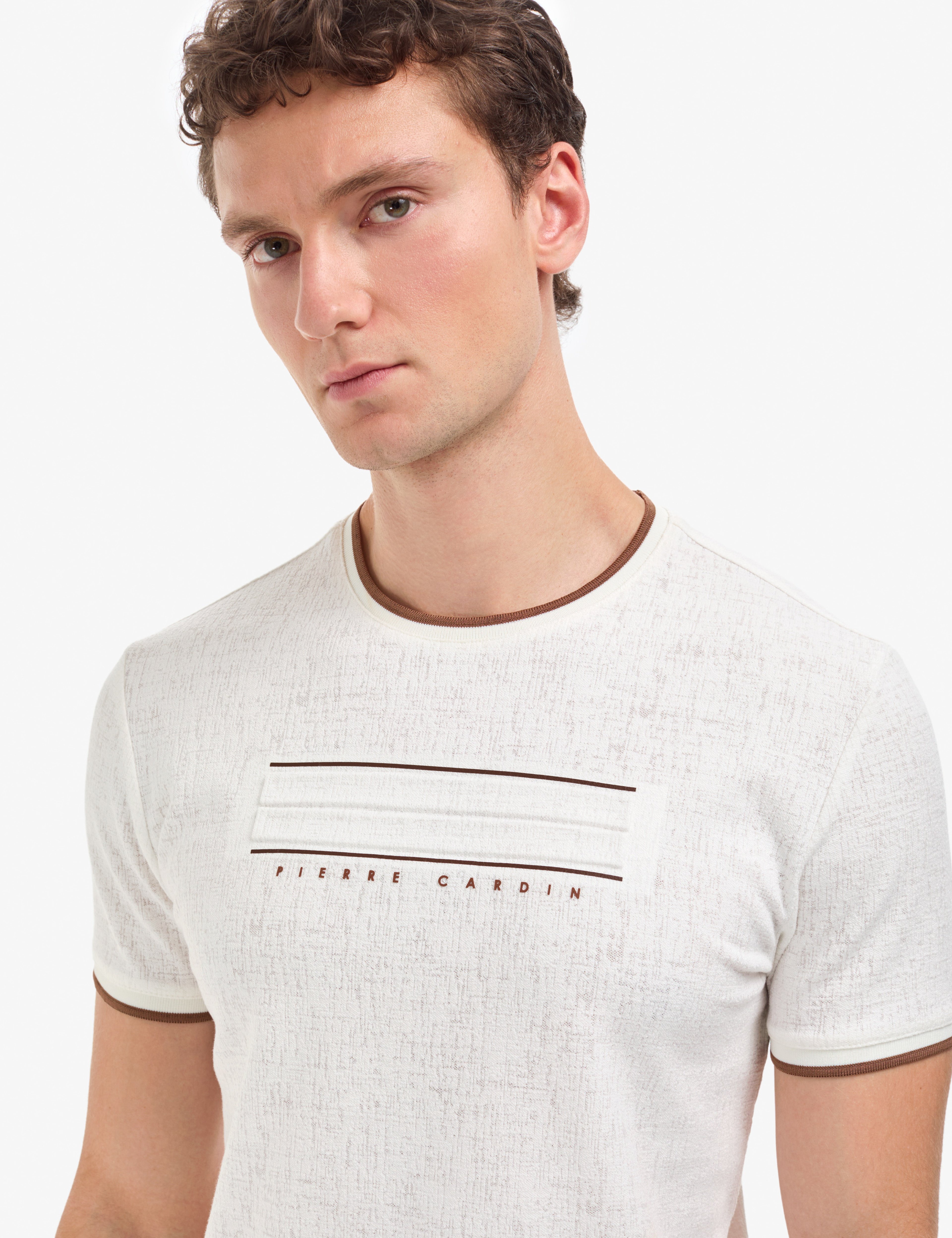 Ekru Slim Fit Tişört