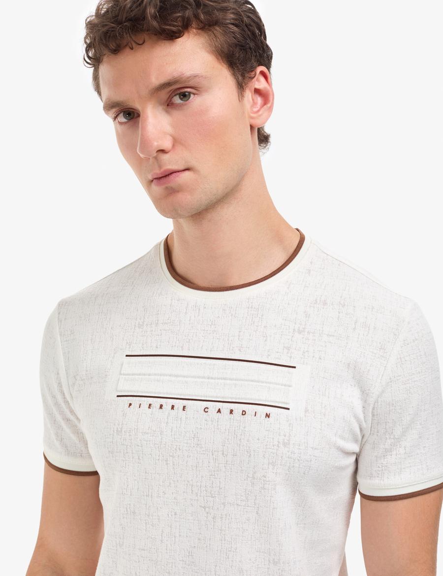 Ekru Slim Fit Tişört