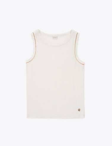 Ekru Slim Fit Örme Bluz