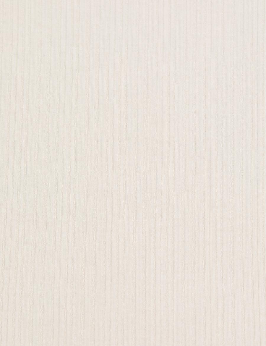 Ekru Slim Fit Örme Bluz