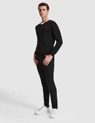 Siyah Slim Fit Basic Kazak