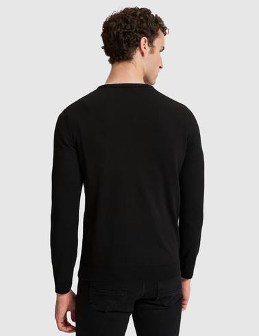 Siyah Slim Fit Basic Kazak