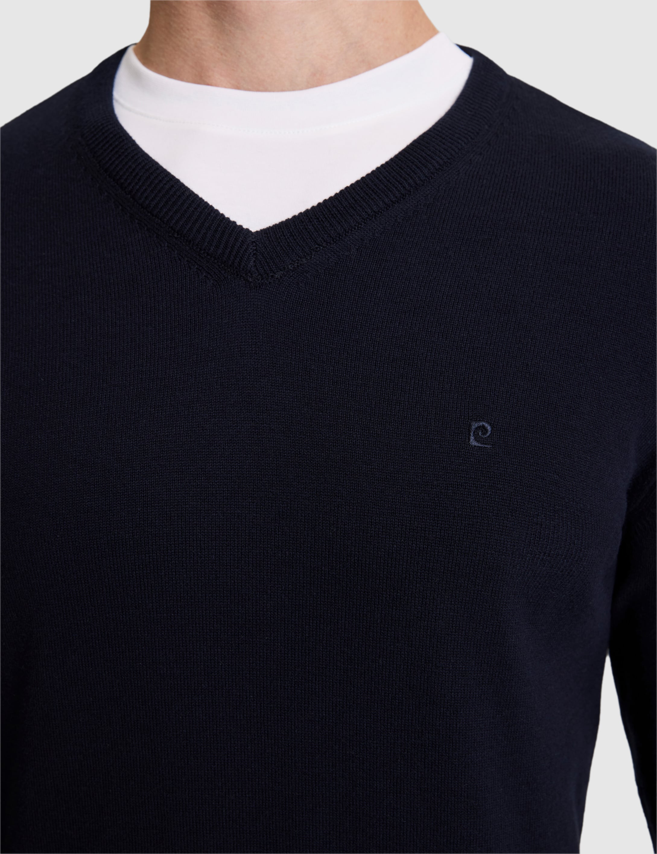 Lacivert Slim Fit Basic Kazak - Image 6