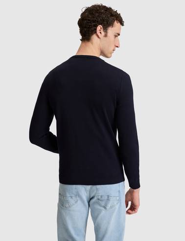 Lacivert Slim Fit Basic Kazak