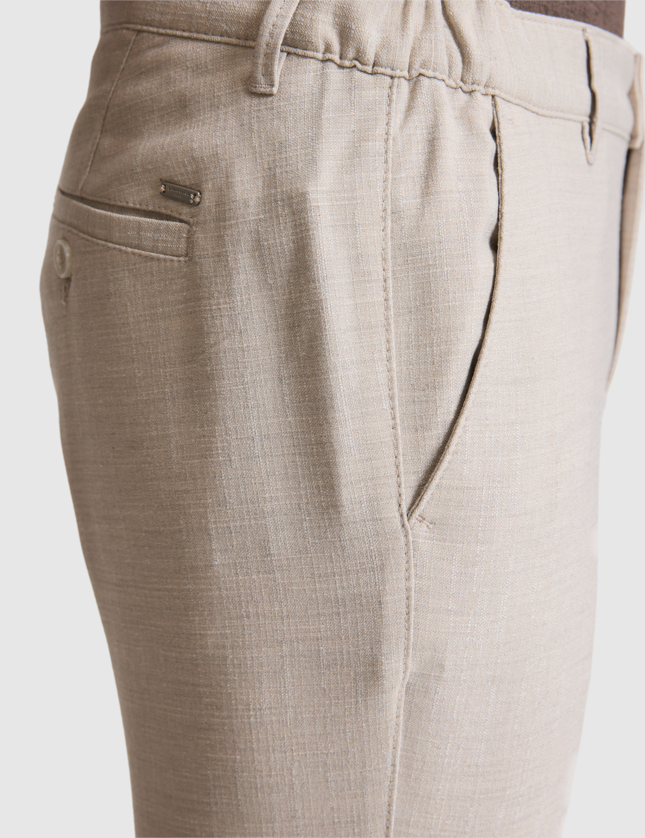 Bej Slim Fit Kanvas Pantolon