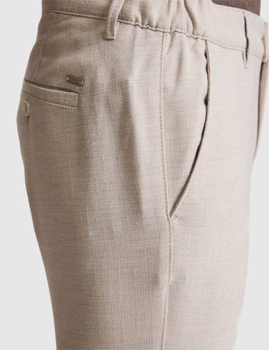 Bej Slim Fit Kanvas Pantolon