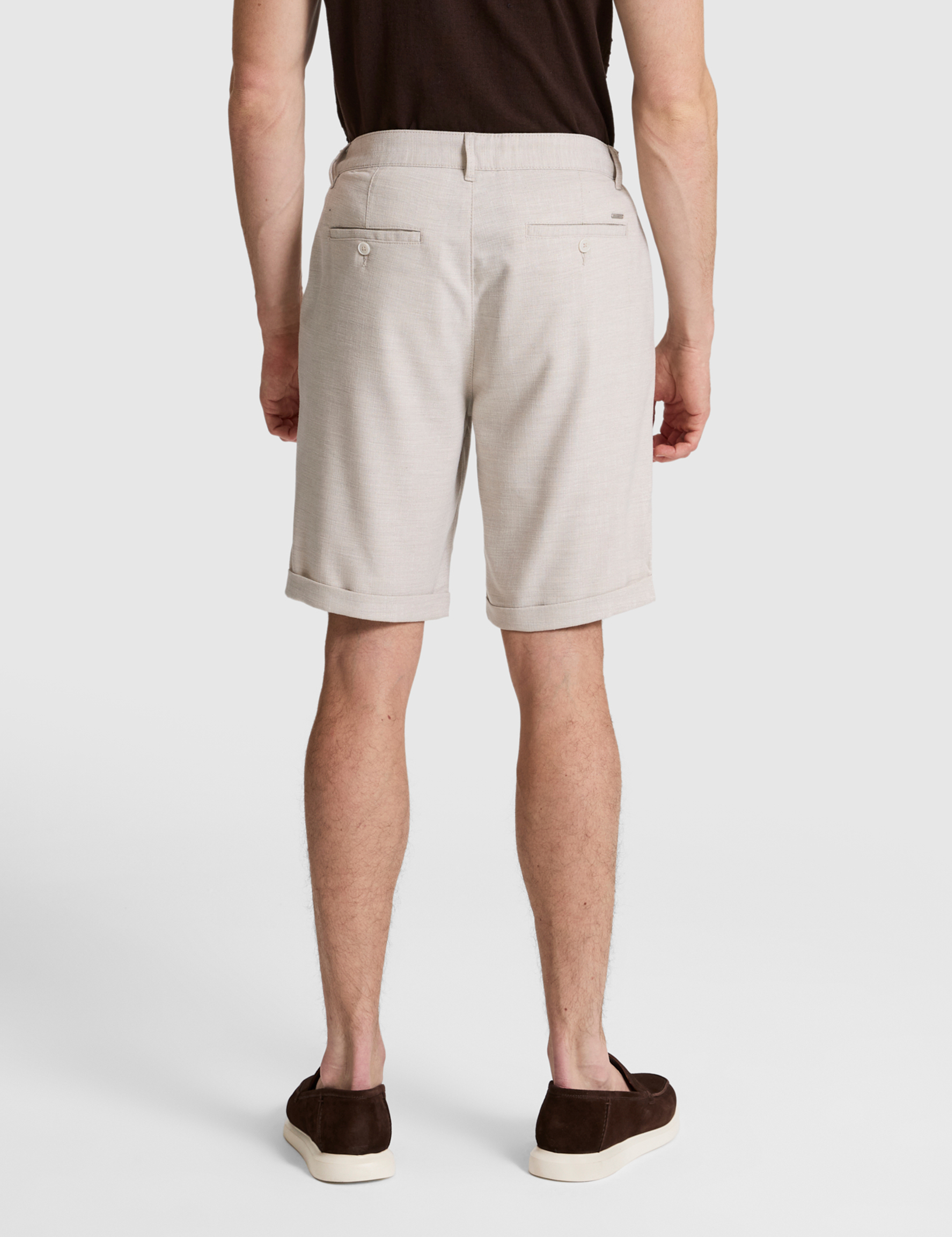 Bej Slim Fit Dokuma Şort - 50324461011