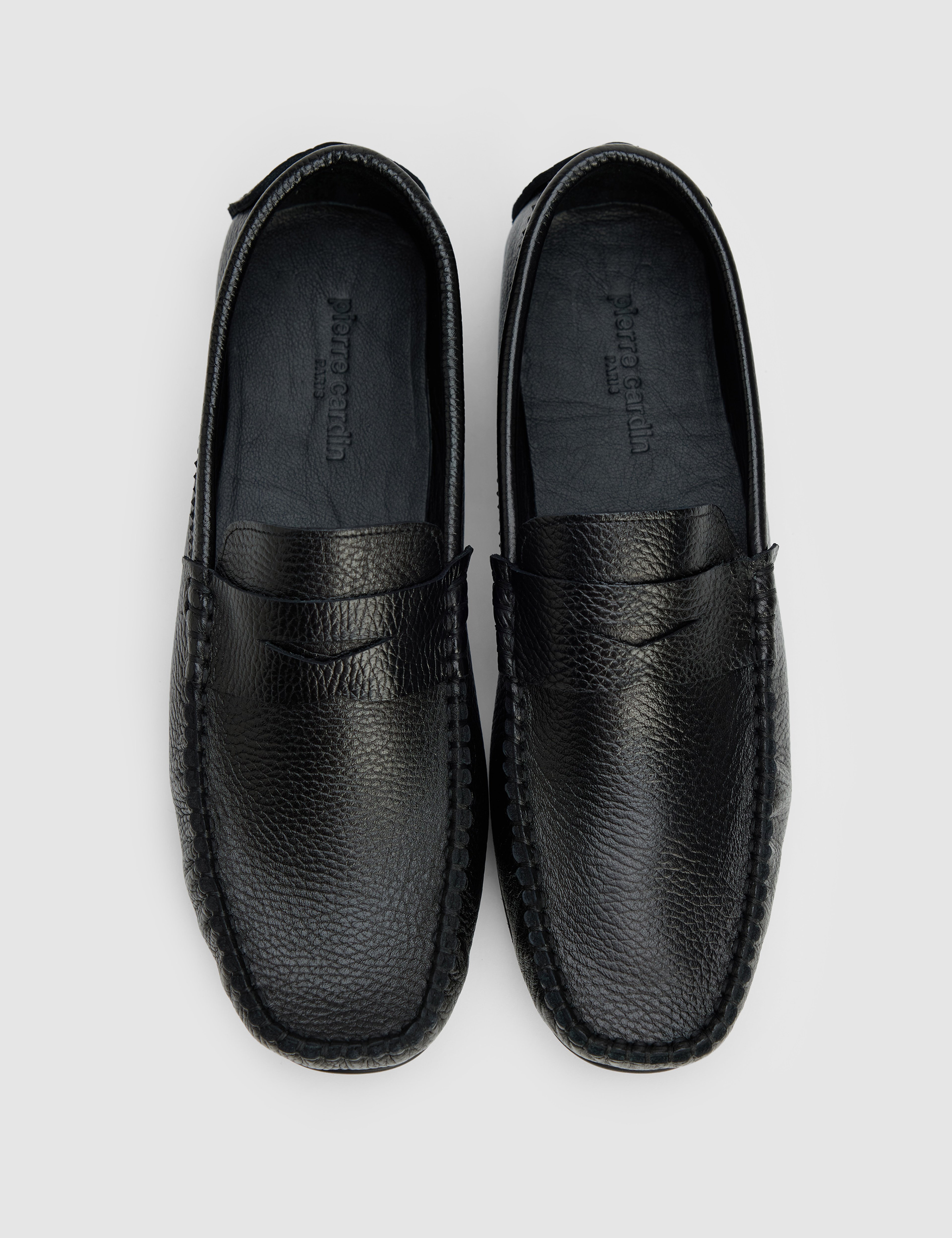 Siyah Bant Detaylı %100 Deri Loafer Ayakkabı - Image 6