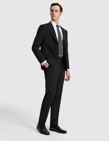 Siyah Slim Fit %100 Yün Mono Yaka Takım Elbise - 50322358044